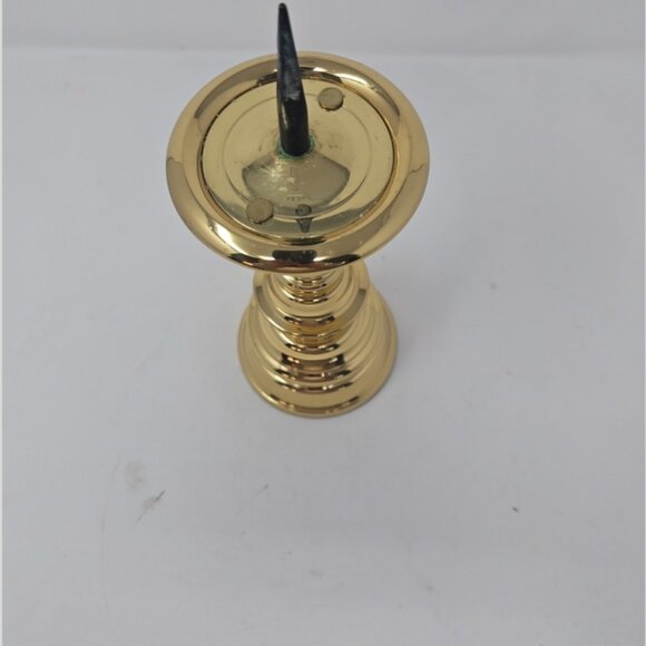 Vintage Baldwin Brass Pricket Pillar Candle Stick Holder 9.5" Colonial Style - Picture 2 of 3